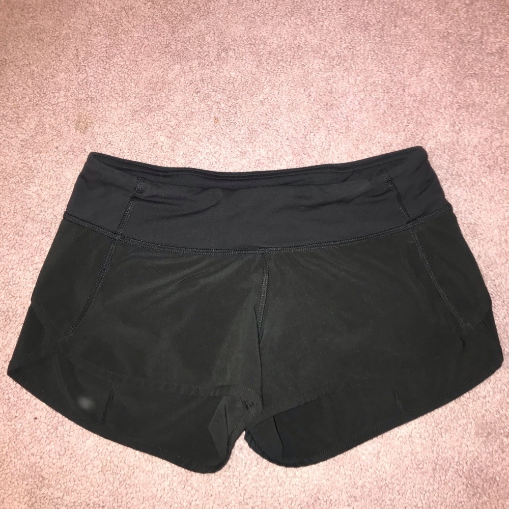 lululemon black speed short size 2